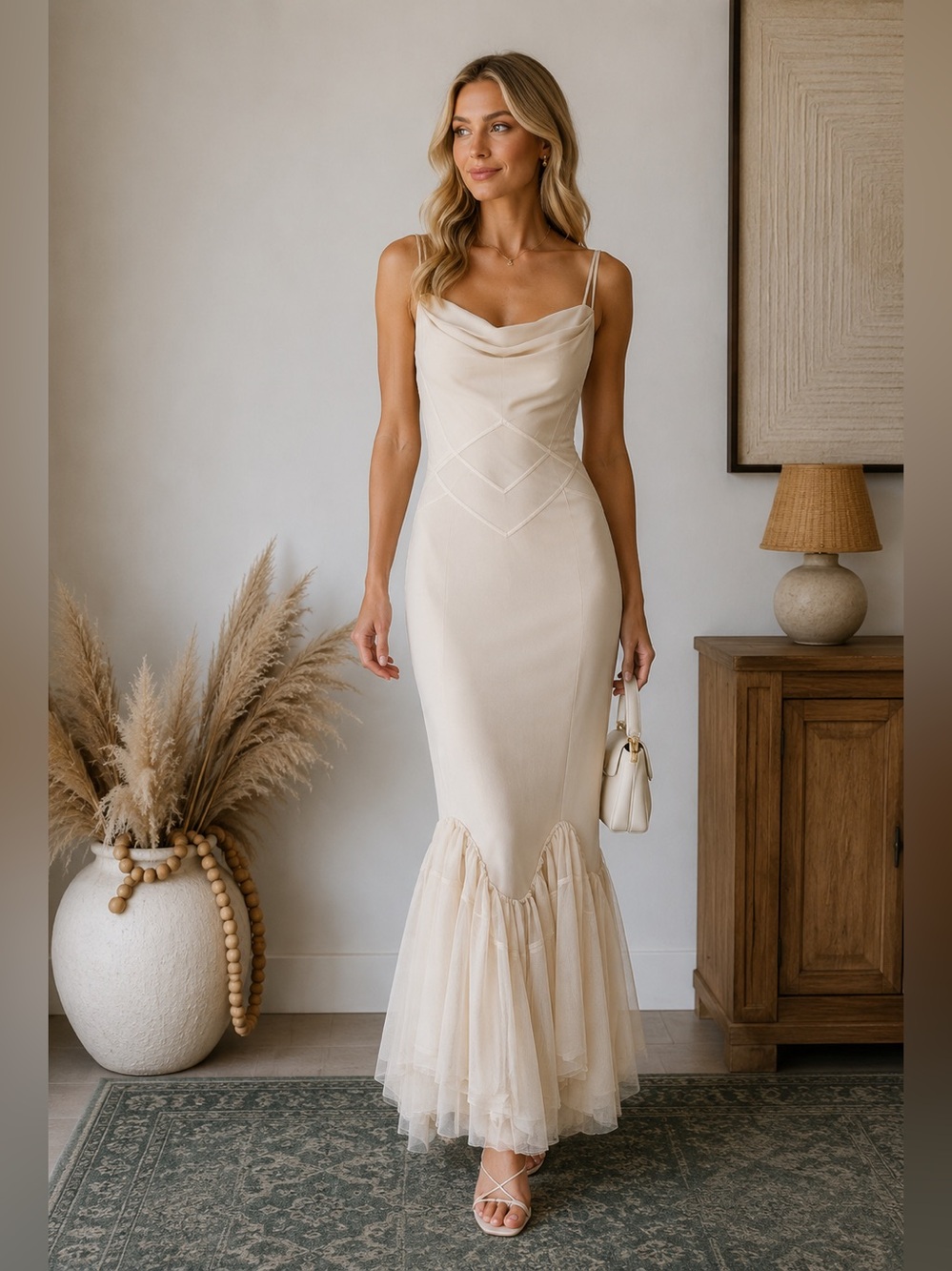 Revolve Amata Gown in Ivory - Slender Mermaid Maxi